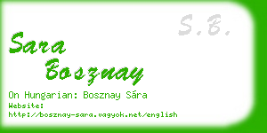sara bosznay business card